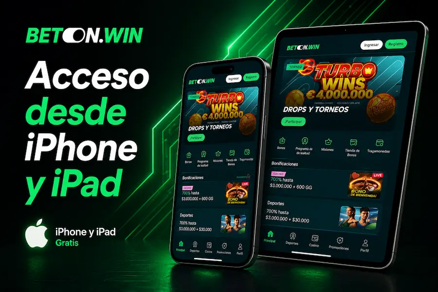 Acceso desde iPhone y iPad a la app móvil de BetonWin